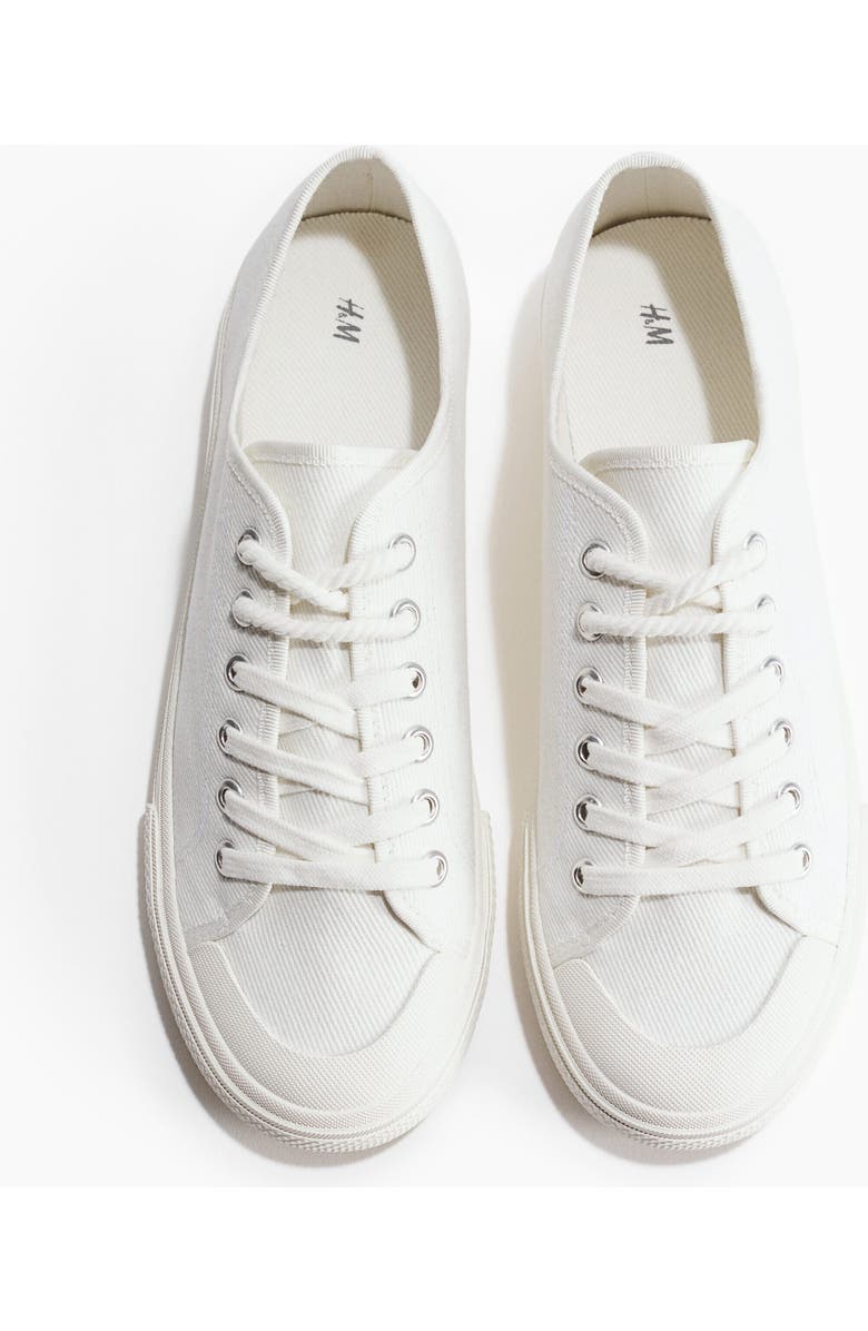 H&M Twill sneakers, Alternate, color, White