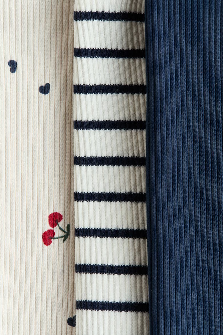 3-pack Cotton Leggings, Alternate, color, White/cherries