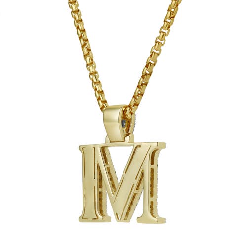 Luvmyjewelry M Initial Diamond Pendant 10k Yellow Gold In 10k Yellow Gold