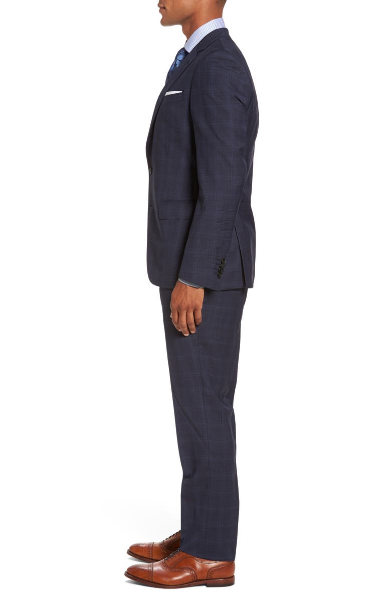 BOSS Huge/Genius Trim Fit Plaid Wool Suit, Alternate, color, 