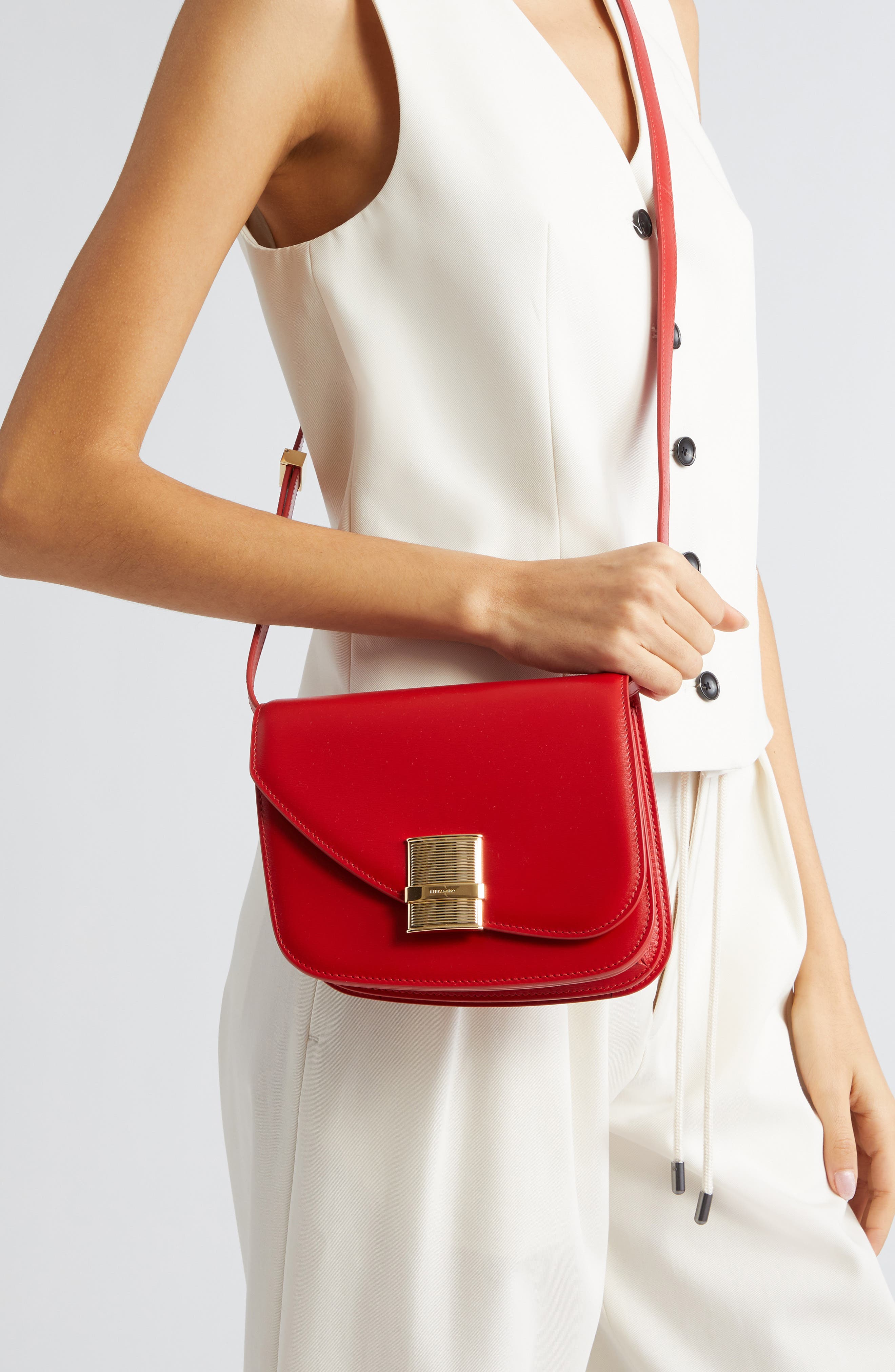 Fiamma Small Leather Crossbody Bag, Alternate, color, FLAME RED