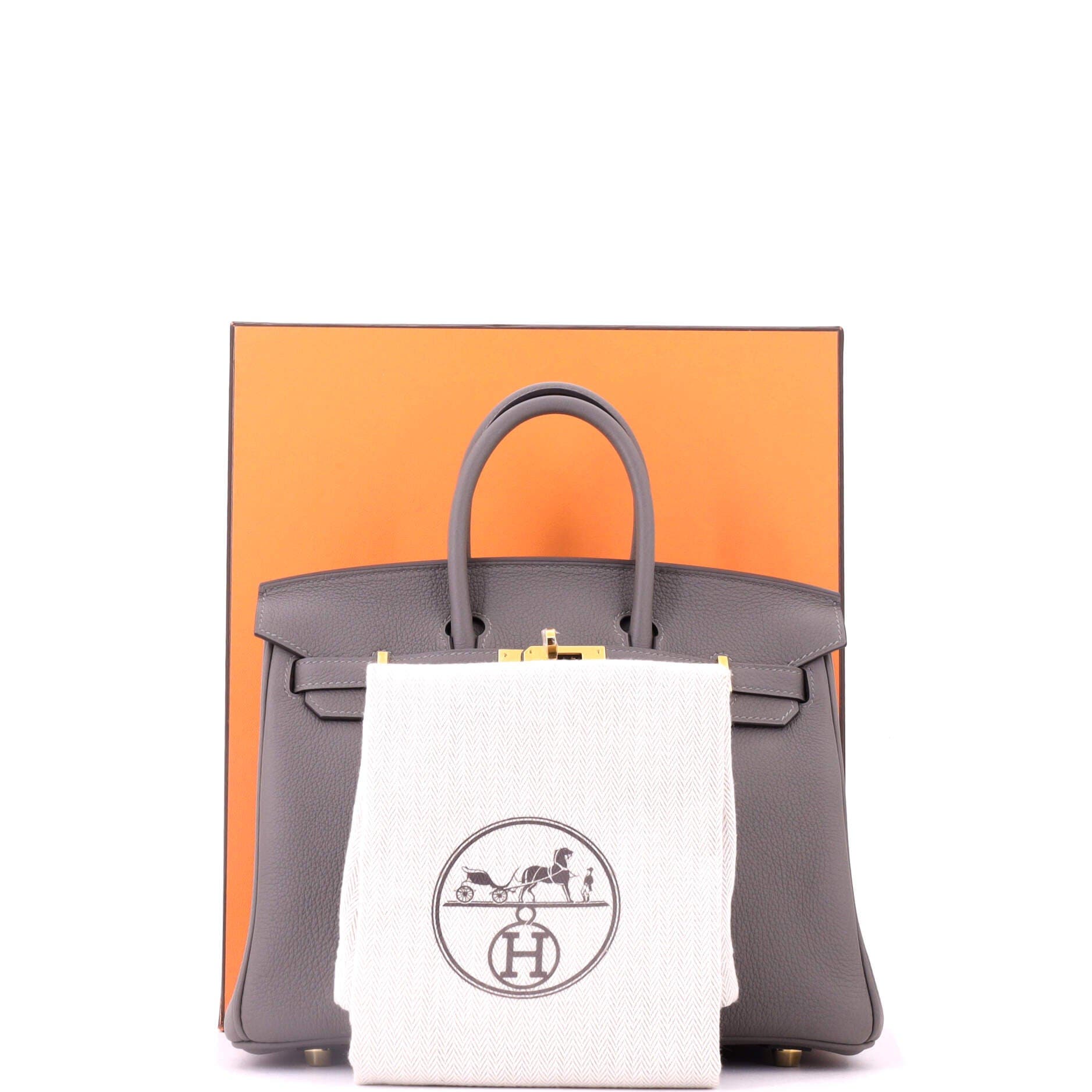 Pre-Owned Hermes Birkin Handbag Grey Togo with Gold Hardware 25, Alternate, color, Gris Meyer