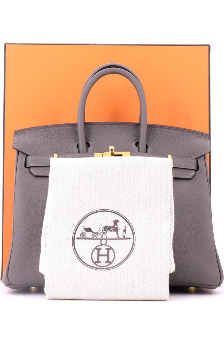Pre-Owned Hermes Birkin Handbag Grey Togo with Gold Hardware 25, Alternate, color, Gris Meyer