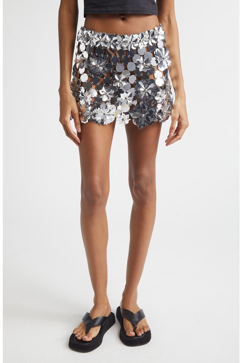 Paillette Miniskirt, Main, color, SILVER