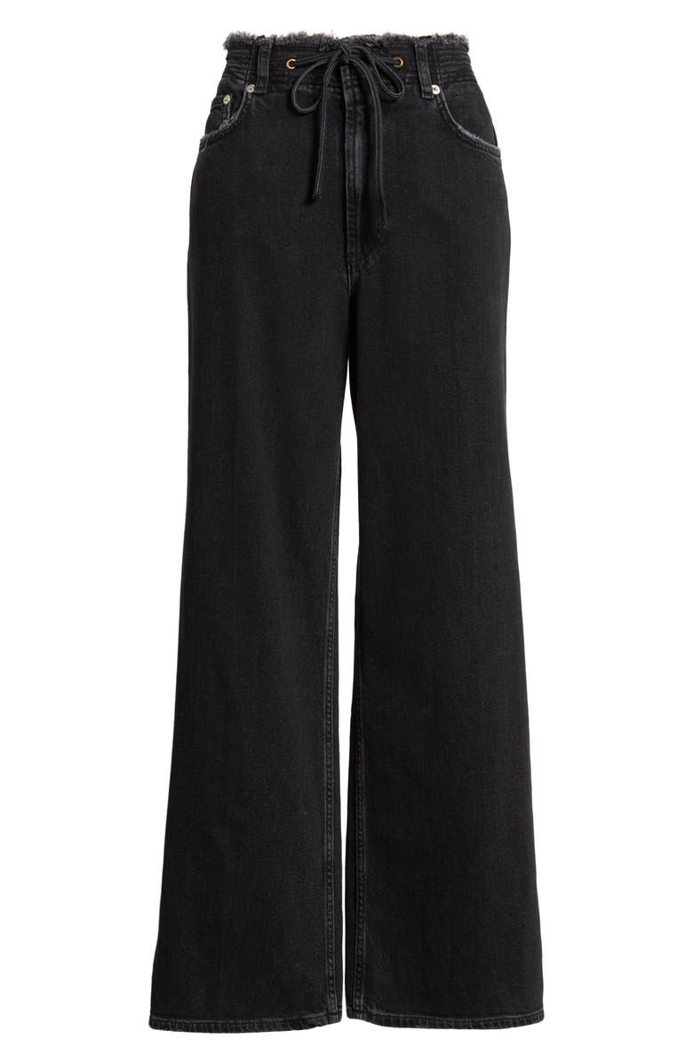 Rails Angeleno High Waist Wide Leg Drawstring Jeans, Alternate, color, Ash Black