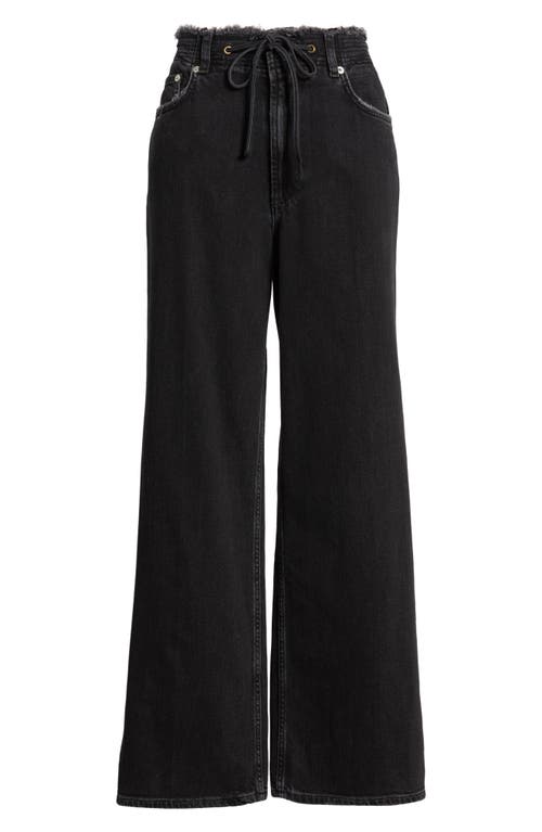 Rails Angeleno High Waist Wide Leg Drawstring Jeans In Black