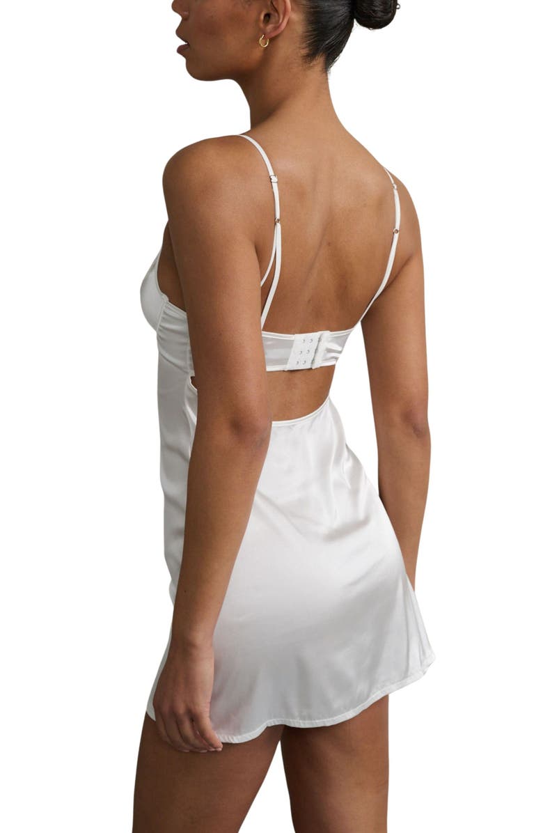 Kat The Label Sienna Underwire Satin Slip, Alternate, color, Ivory