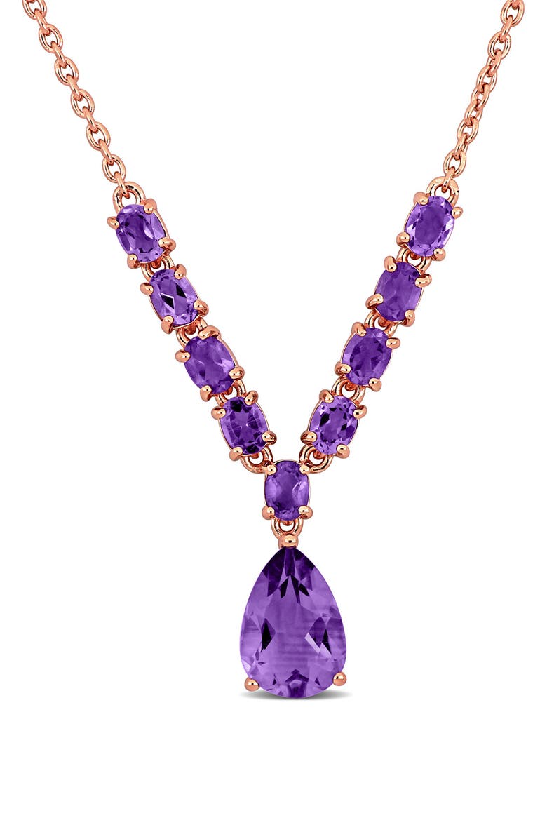 DELMAR Semiprecious Stone Pendant Necklace, Main, color, Purple
