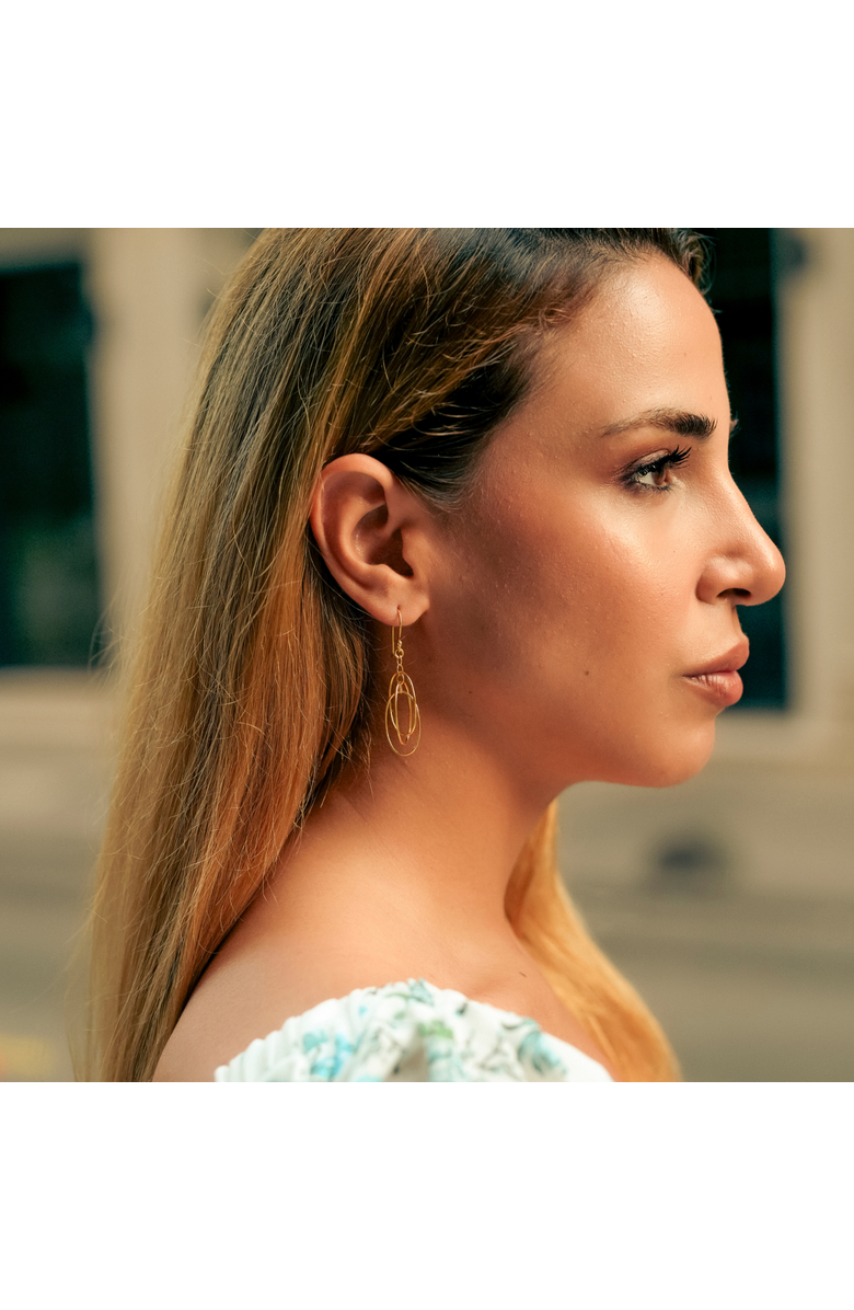 Spero London Nested Loop 3D Drop Earring in Sterling Silver, Alternate, color, Gold