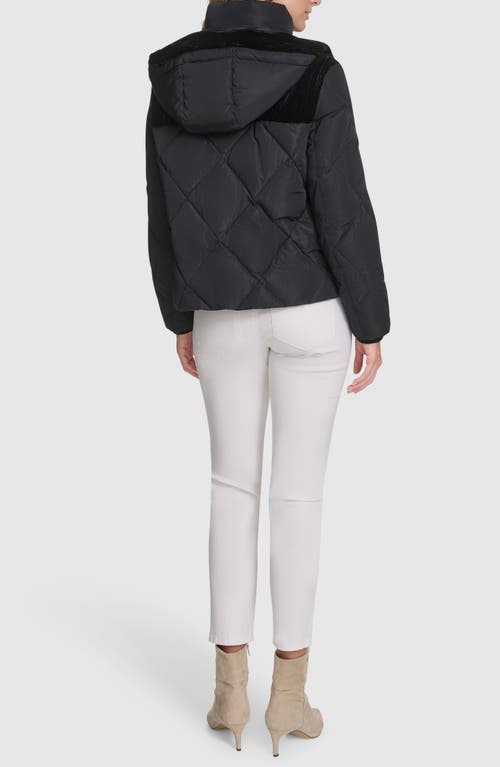 Andrew Marc Tayte Puffer Jacket With Removable Hood In Black