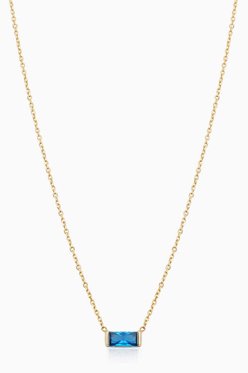 Oradina 14k Gold Fresco Baguette Pendant Necklace In Gold/blue