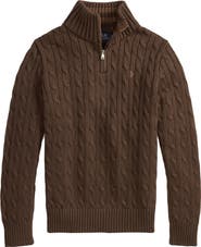 Polo Ralph Lauren Kids' Cable-Knit Half-Zip Cotton Sweater
