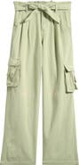 Tractr Kids' Lace Trim Cotton Cargo Pants