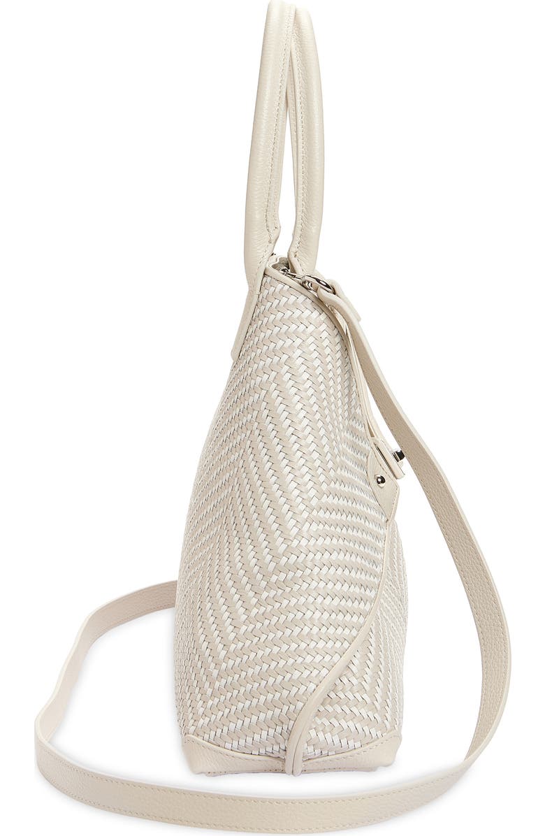 Akris Small AI Woven Leather Tote, Alternate, color, Ecru Alabaster