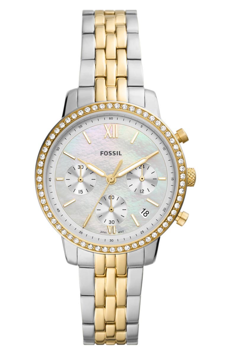 Fossil Neutra Chronograph Crystal Bracelet Watch, 36mm, Main, color, 