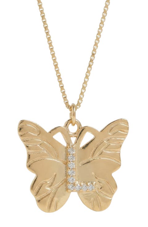 The Butterfly Initial Pendant Nekclace