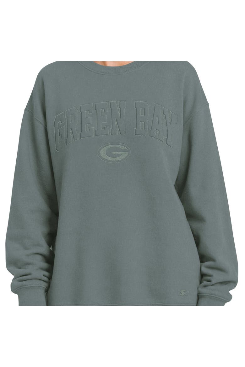 Women's Starter  Green Green Bay Packers Athleisure Oversized Fleece Sweatshirt, Alternate, color, Green