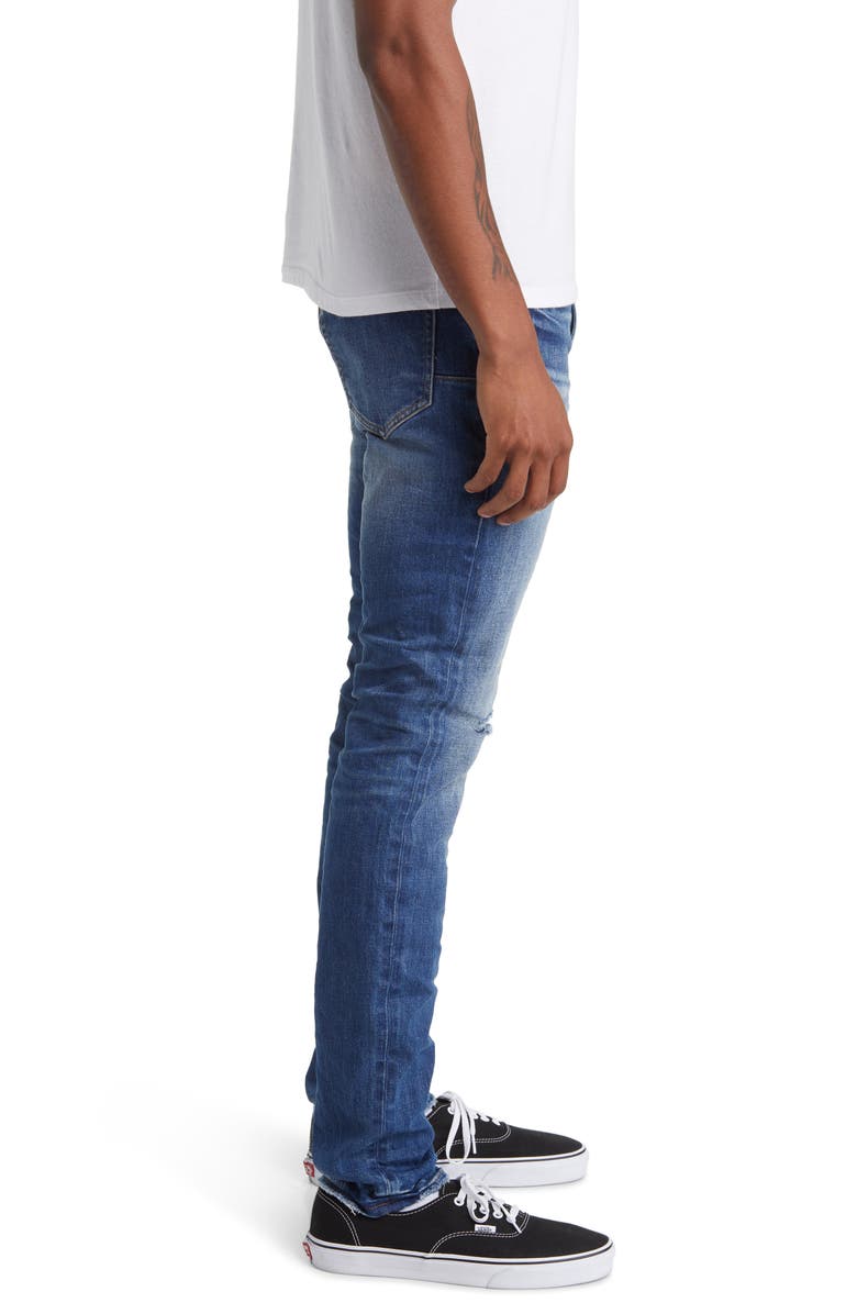 PURPLE BRAND One Year Worn Distressed Skinny Jeans, Alternate, color, Dark Indigo