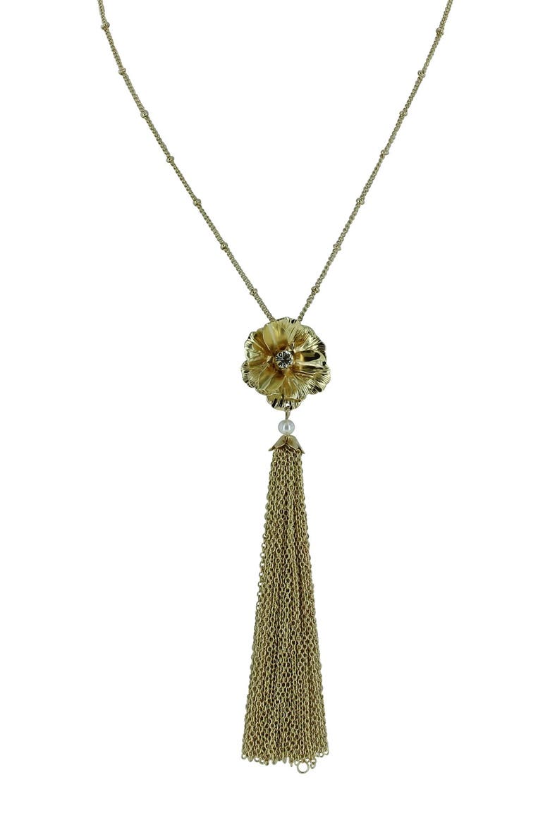 Dina Floral Pendant Necklace, Main, color, GOLD / YELLOW