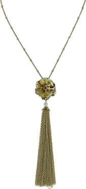 OLIVIA WELLES Dina Floral Pendant Necklace