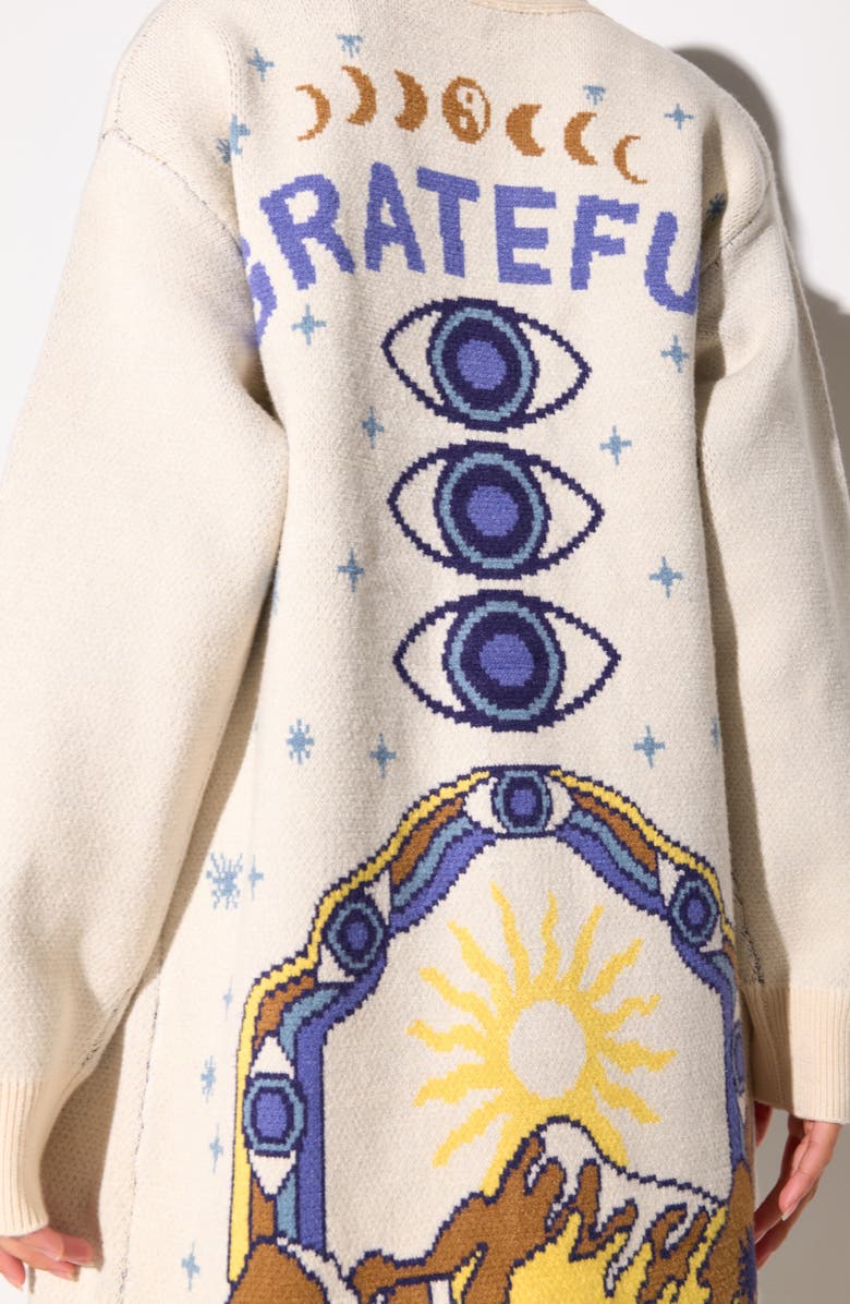 Spiritual Gangster Grateful Sky Estelle Cardigan, Alternate, color, Winter White