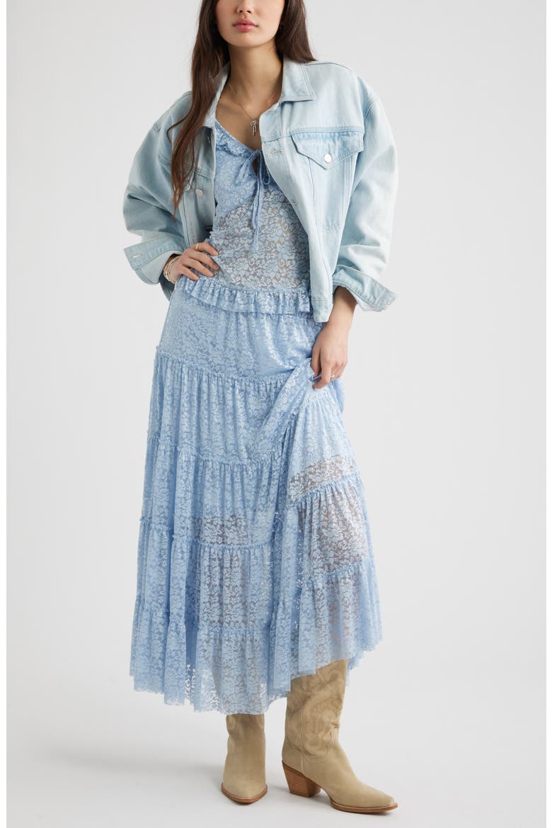 Pretty Lace Ruffle Tank, Alternate, color, BLUE BIRD