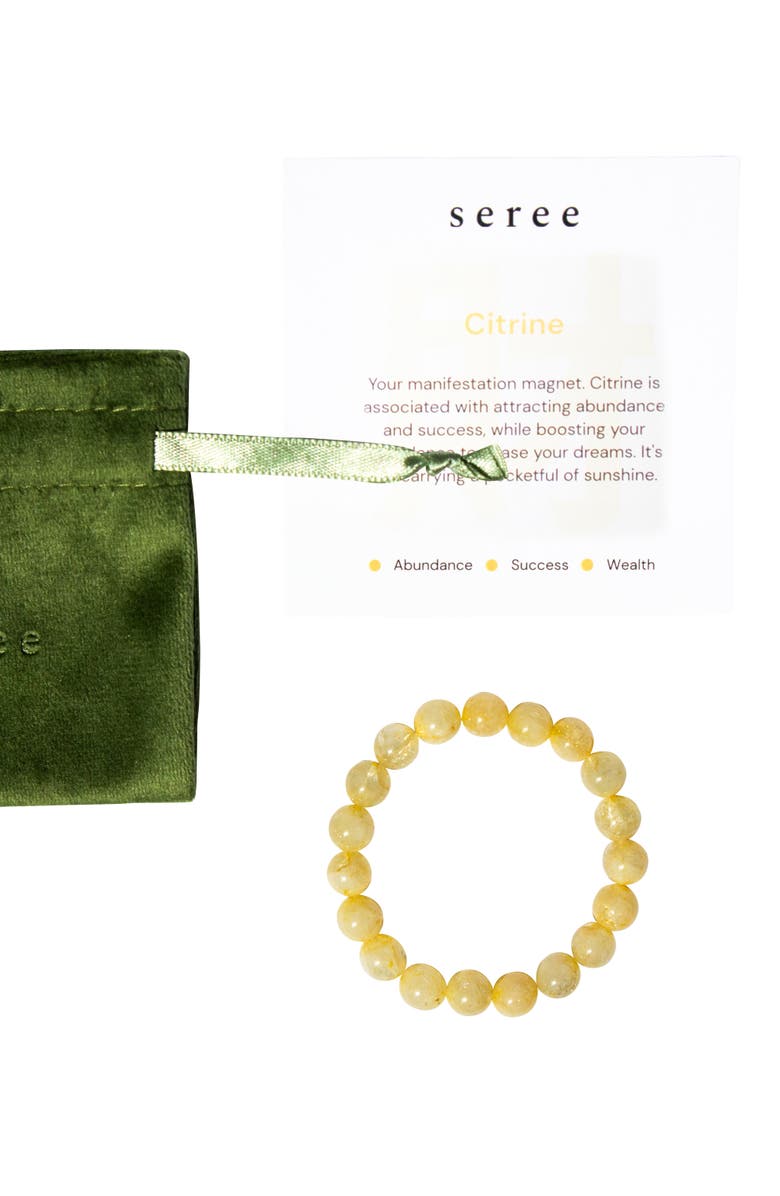 seree Manifest Collection Abundance Yellow Crystal Beaded Bracelet, Main, color, Yellow