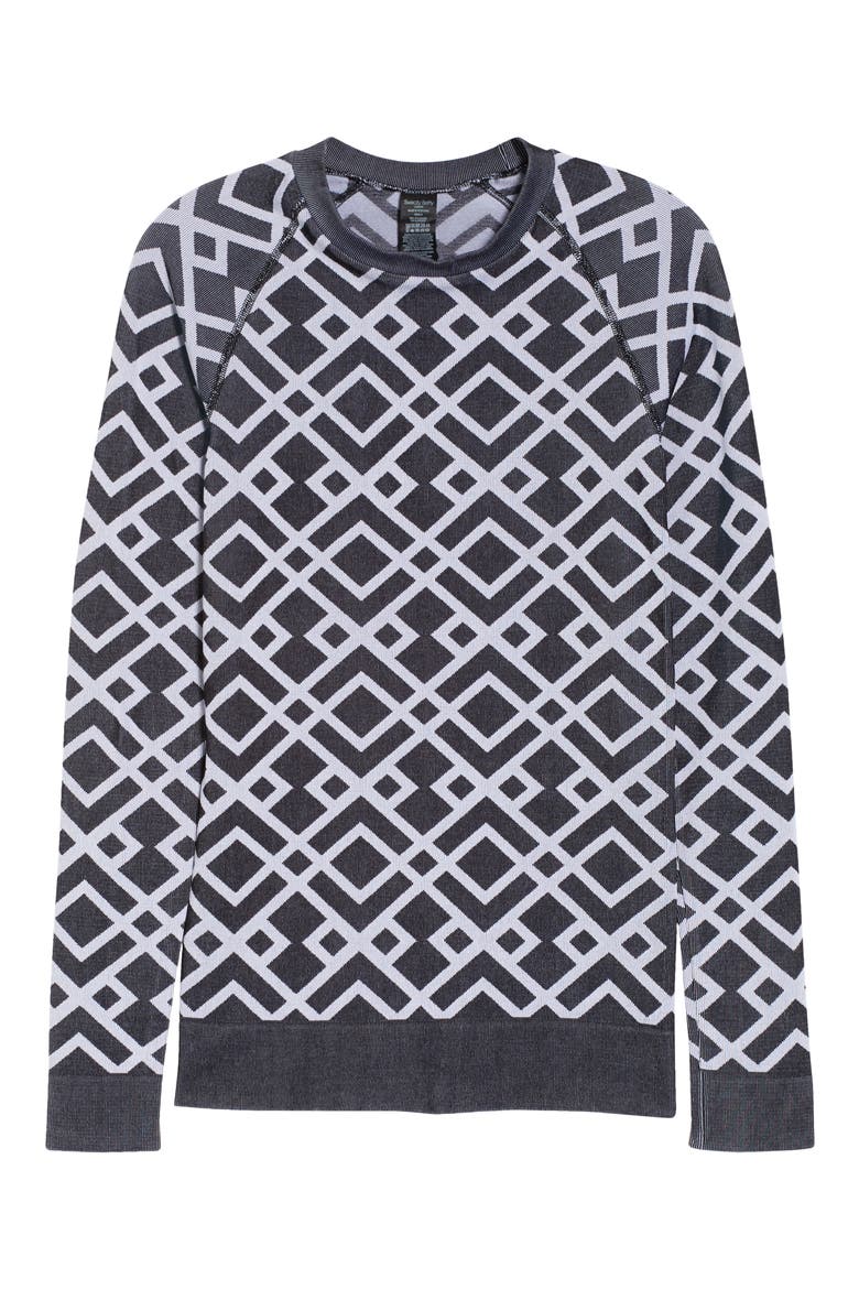 Ski Base Layer Top, Alternate, color, BLACK GEO JACQUARD