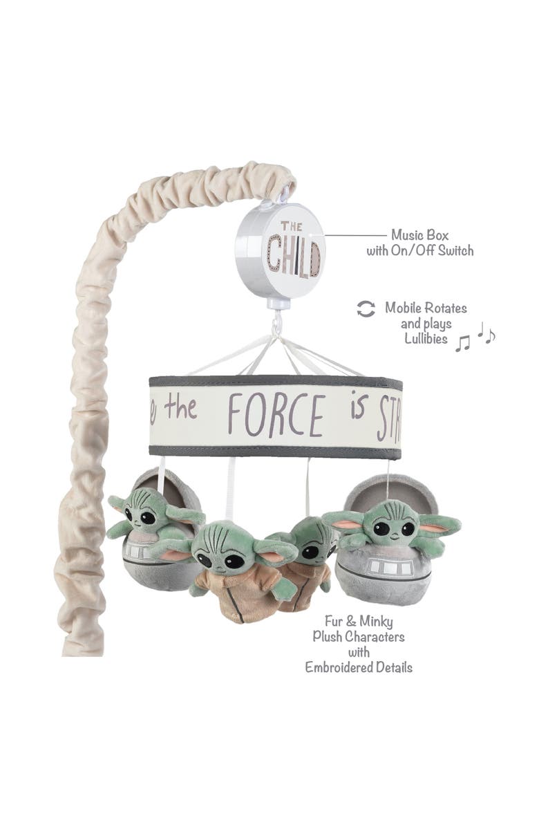 Lambs & Ivy Star Wars The Child/Baby Yoda Musical Baby Crib Mobile Soother Toy, Alternate, color, Gray
