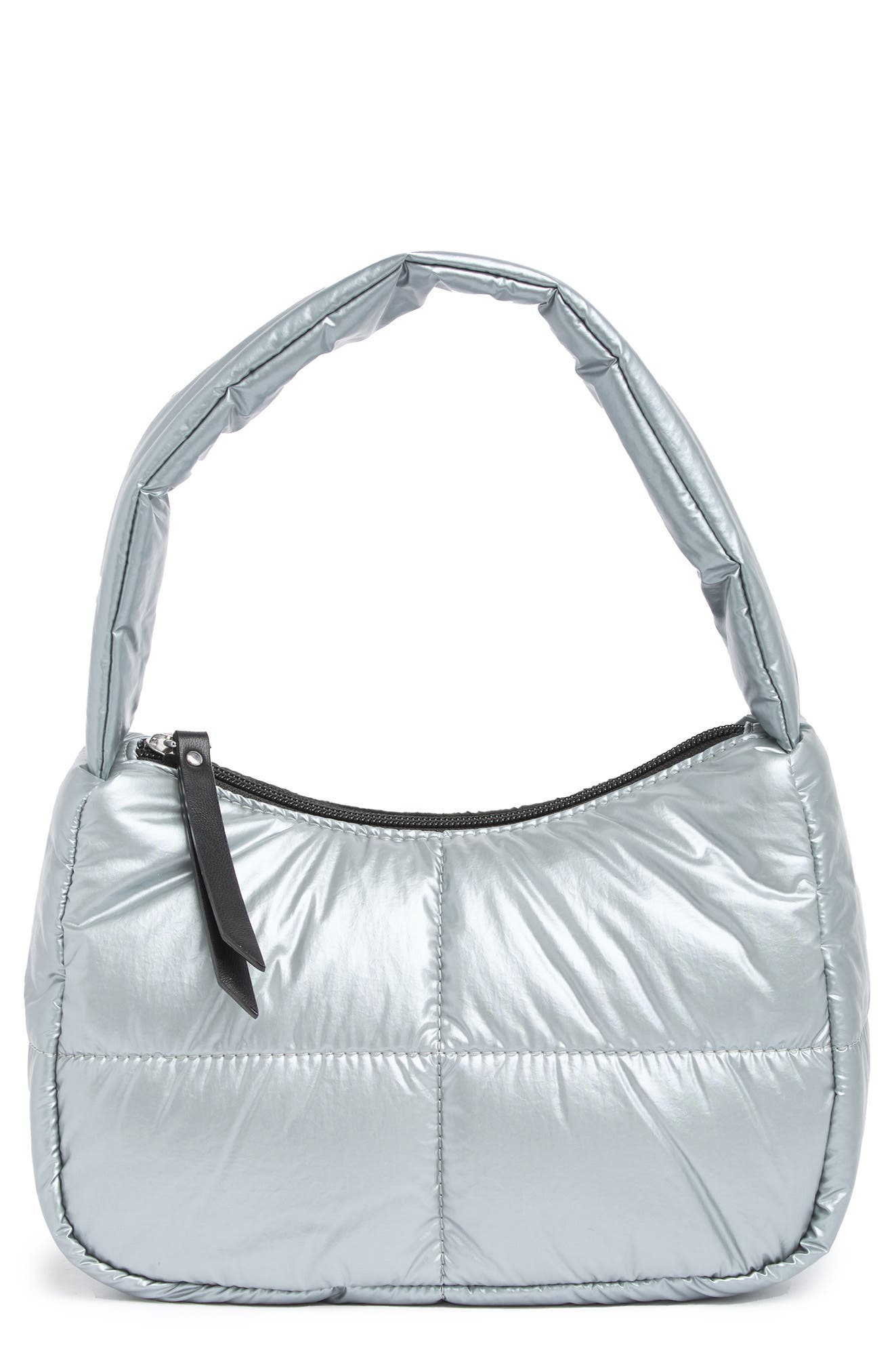 Circus by Sam Edelman Malibu Quilted Puffer Shoulder Bag, Main, color, SILVER