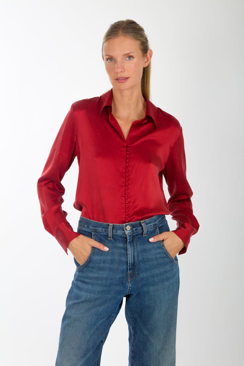 Joanne Blouse, Alternate, color, Orange Red