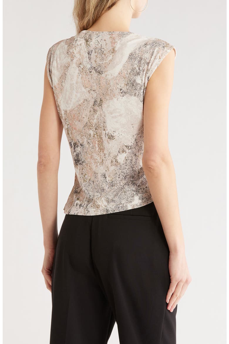 Cap Sleeve Knit Top, Alternate, color, COCONUT/ TRAVERTINE MULTI