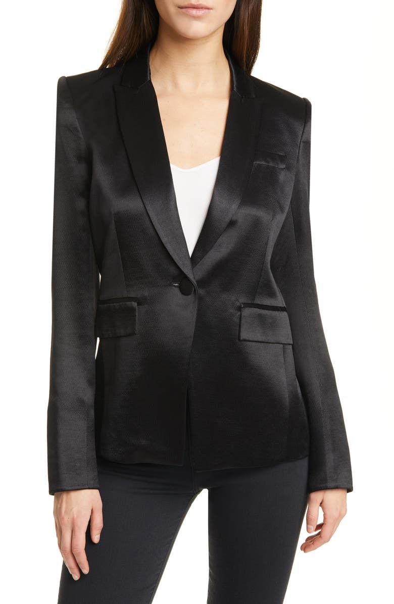 Veronica Beard Athens Satin Dickey Jacket, Main, color, 