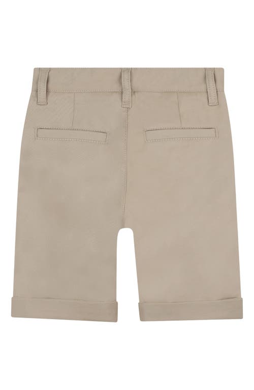 Bosswear Boss Kidswear Kids' Flat Front Stretch Cotton Bermuda Shorts In Stone