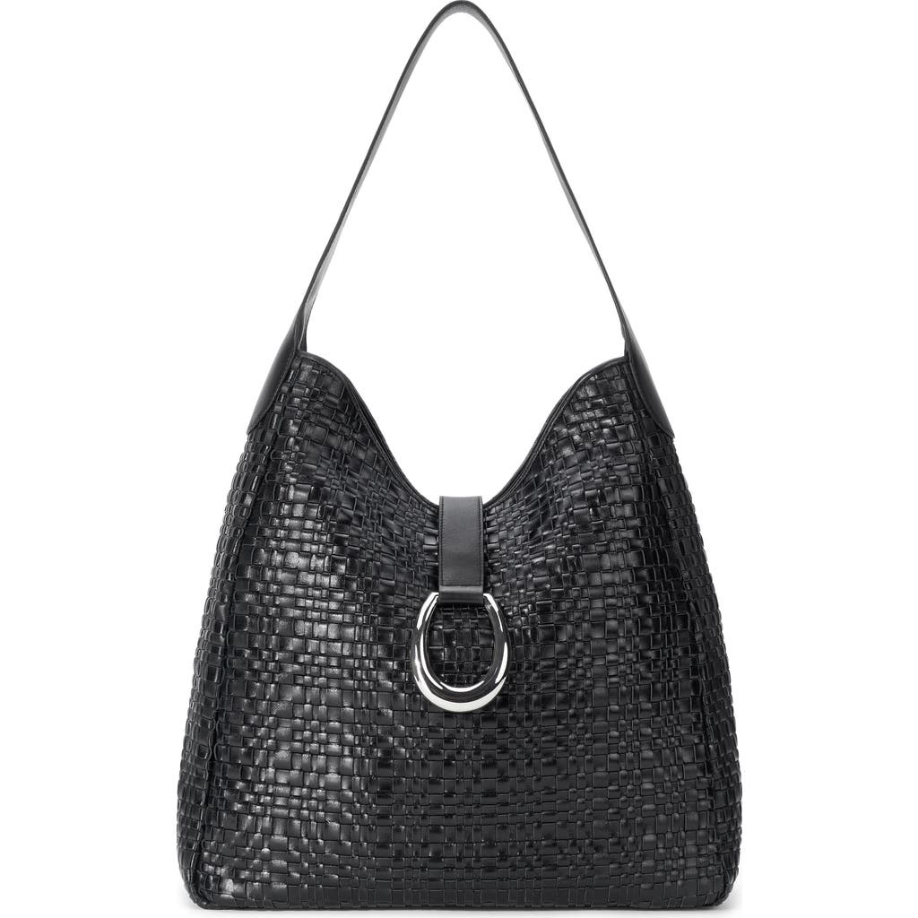 Staud Maya Leather Shoulder Bag In Black