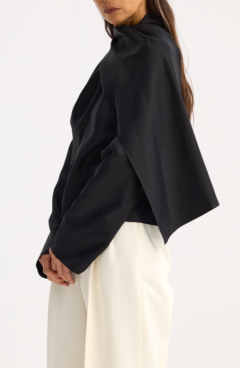 Róhe Long Sleeve Silk Foulard Top, Alternate, color,