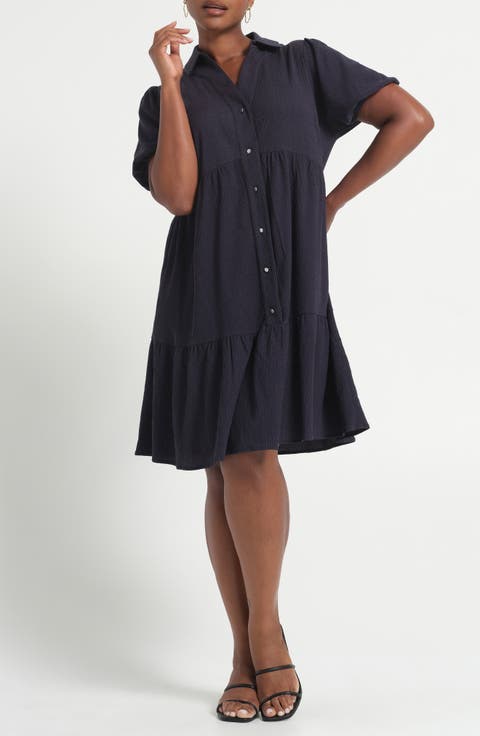 Abbigail Short Sleeve Tiered Dress (Plus)