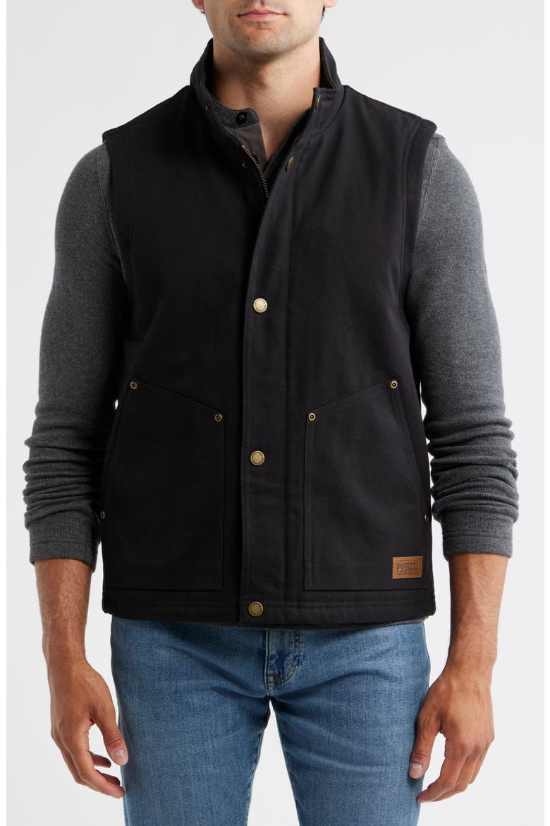 Pine Grove Cotton Canvas Vest, Alternate, color, BLACK