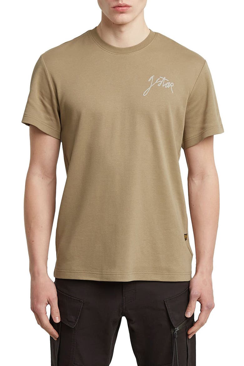 Script Organic Cotton Graphic T-Shirt, Main, color, SAFARI