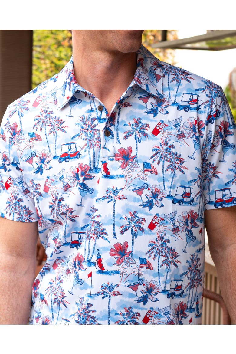 The Red, White & Bloom - Golf Shirt, Alternate, color, White