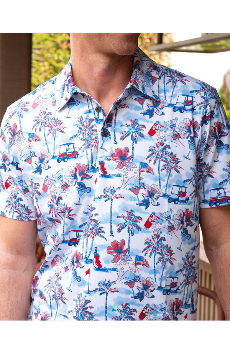 Kenny Flowers The Red, White & Bloom - Golf Shirt, Alternate, color, White