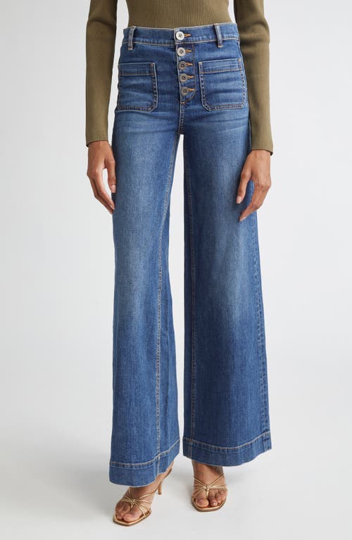 Ramy Brook Cindy Patch Pocket Wide Leg Jeans In Blue