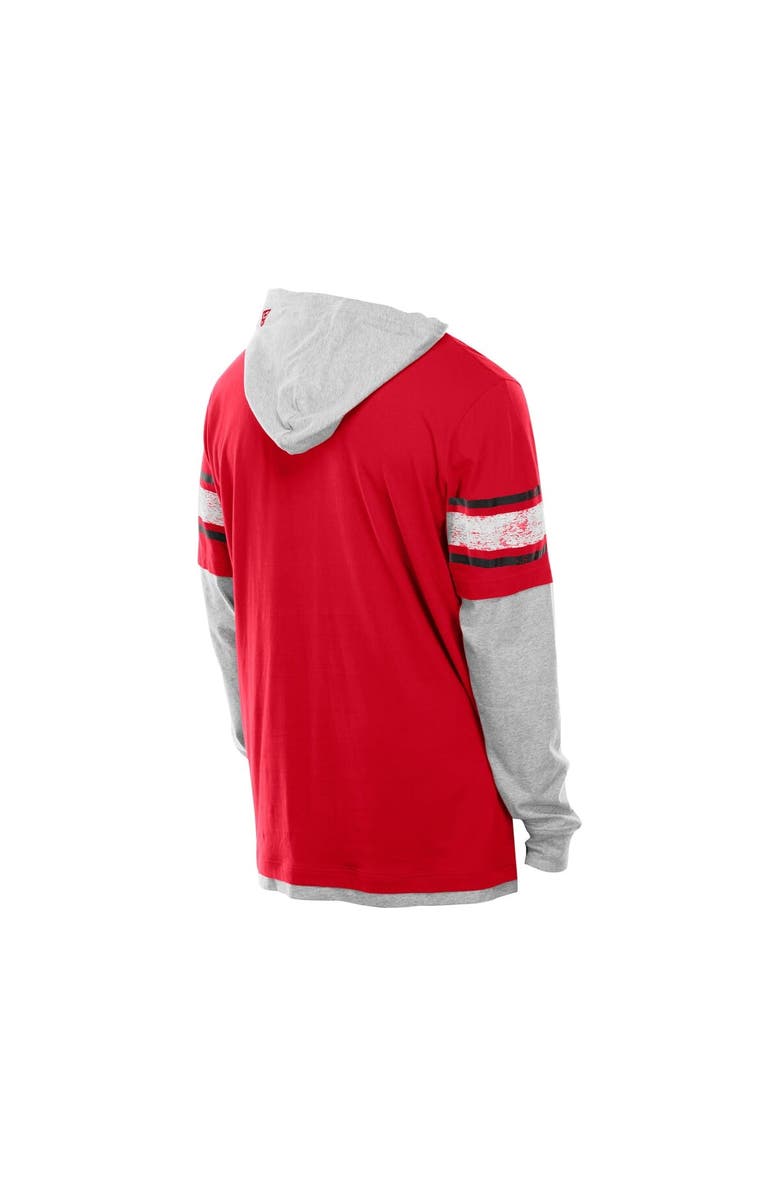 New Era Men's New Era Red Kansas City Chiefs Twofer Layered Long Sleeve Hoodie T-Shirt, Alternate, color, Red