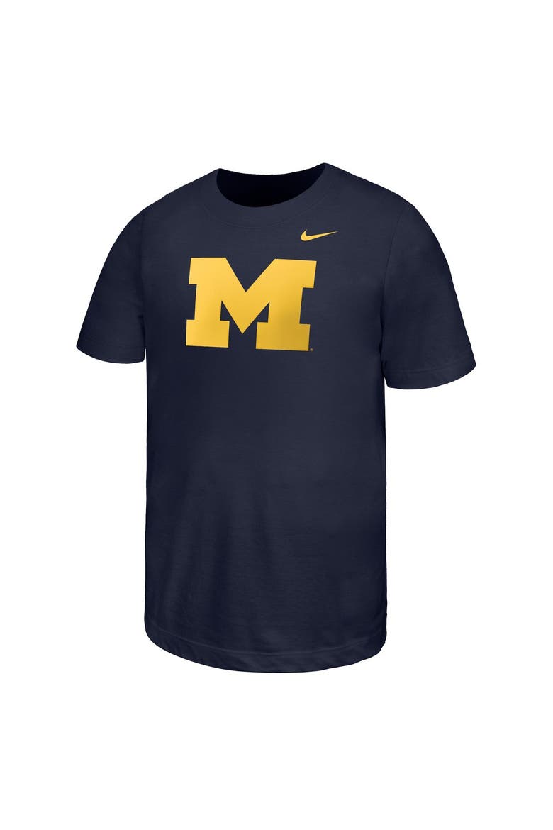 Youth Nike Navy Michigan Wolverines Logo T-Shirt, Alternate, color, Navy