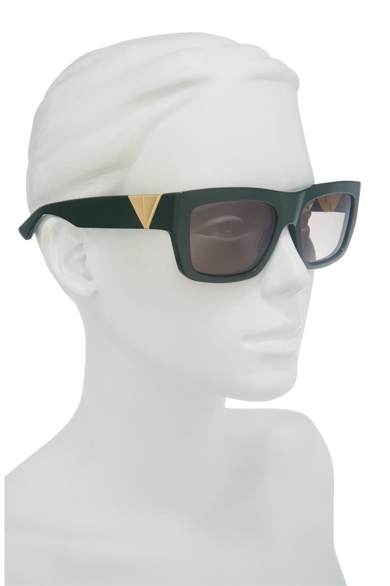 57mm Square Sunglasses, Alternate, color, GREEN GREEN GREEN