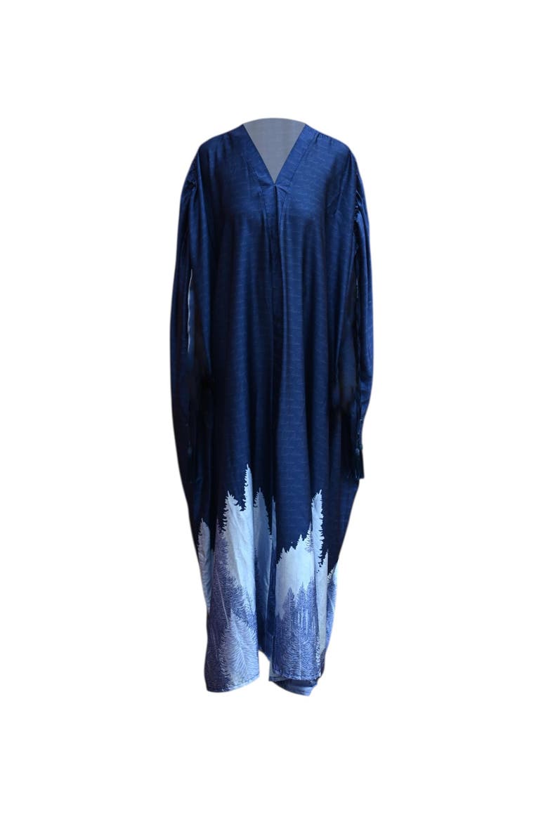Suri Silk Caftan, Alternate, color, Blue