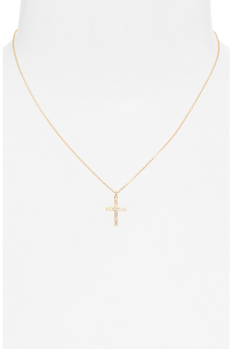 Levi Cross Pendant Necklace, Alternate, color, GOLD