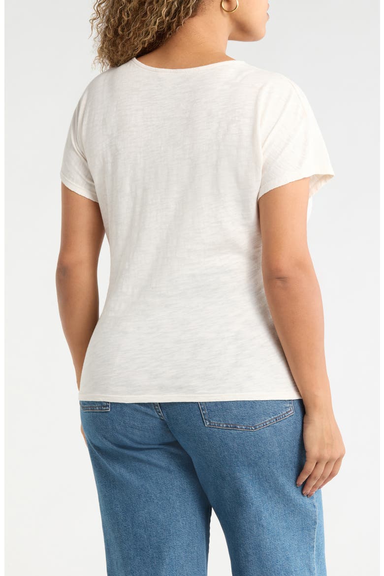 Drop Shoulder Tie Front Top, Alternate, color, IVORY PRISTINE