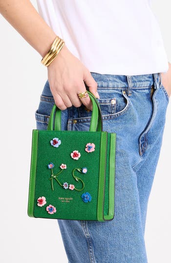 Kate Spade New York manhattan floral appliqué mini tote