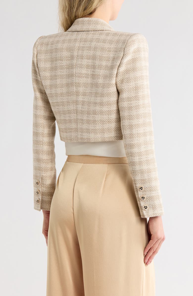 L'AGENCE Maura Crop Jacket, Alternate, color, Ecru/ Gold